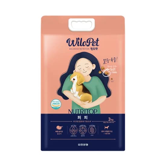 유한양행 윌로펫 말랑육즙 강아지 소프트 사료 퍼피 3kg 1개