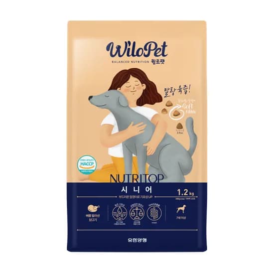유한양행 윌로펫 말랑육즙 강아지 소프트 사료 시니어 1.2kg 1개 13,800원