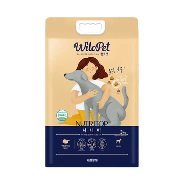 유한양행 윌로펫 말랑육즙 강아지 소프트 사료 시니어 3kg