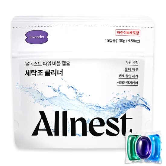 올네스트 파워버블 캡슐 세탁조클리너 드럼겸용 13g 10개입 2개