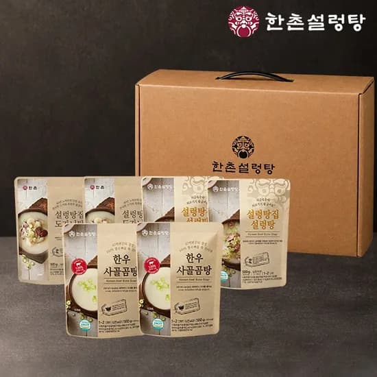 한촌설렁탕 보양 3종 선물세트, 설렁탕 2개 + 사골곰탕 2개 + 도가니탕 2개, 3kg, 1세트