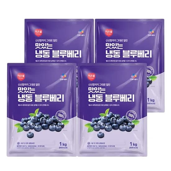 CJ프레시웨이 이츠웰 냉동 블루베리 1kg 4개