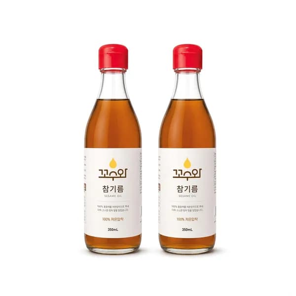 꼬수와 저온압착 참기름 350ml 3개