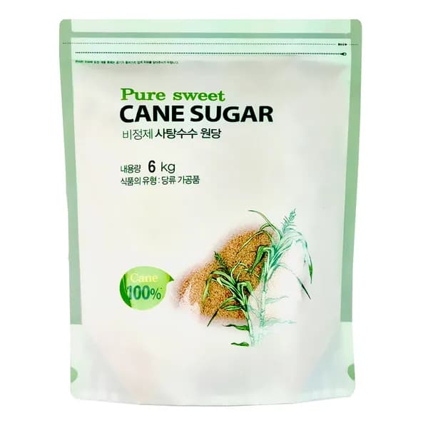 퓨어스윗 비정제 사탕수수 원당 6kg 1개 18,000원
