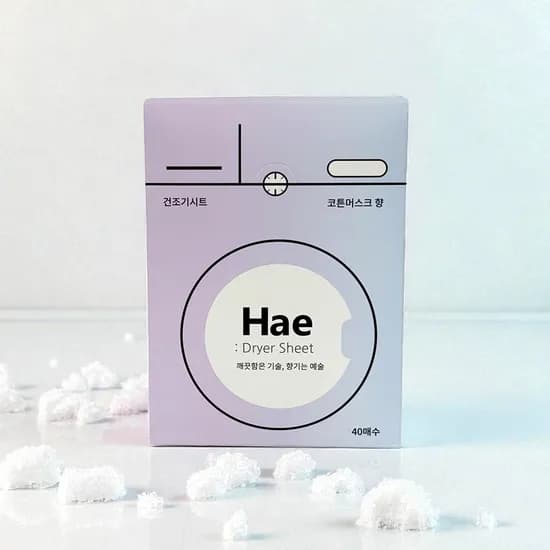 Hae 퍼퓸 건조기 섬유유연제 시트 코튼머스크향 40매 1개