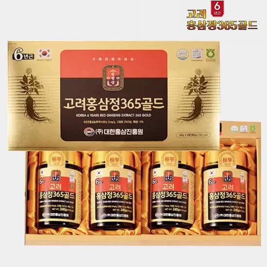 고려 6년근 홍삼정365골드 240g 4병 1박스
