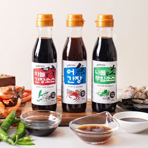 김경태장인의 간장, 어간장 300g + 나물무침소스 300g + 매콤마늘간장소스 300g, 1세트