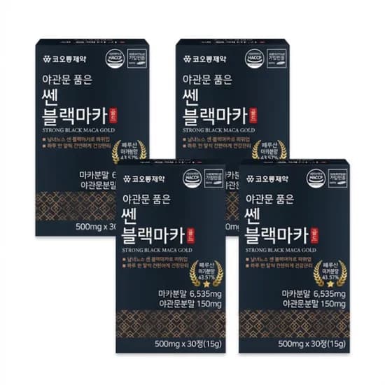 코오롱제약 야관문 품은 쎈 블랙마카 골드 500mg 120정 4개 39,000원