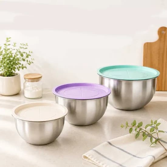 주부9단 스텐 믹싱볼 뚜껑형 3종세트 18cm 20cm 22cm 1개