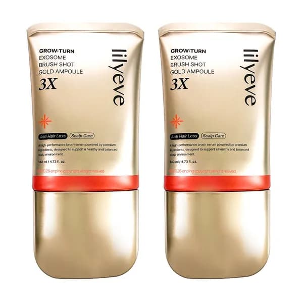릴리이브 엑소좀 골드 두피앰플 그로우턴 브러쉬 샷 3X, 140ml, 2개