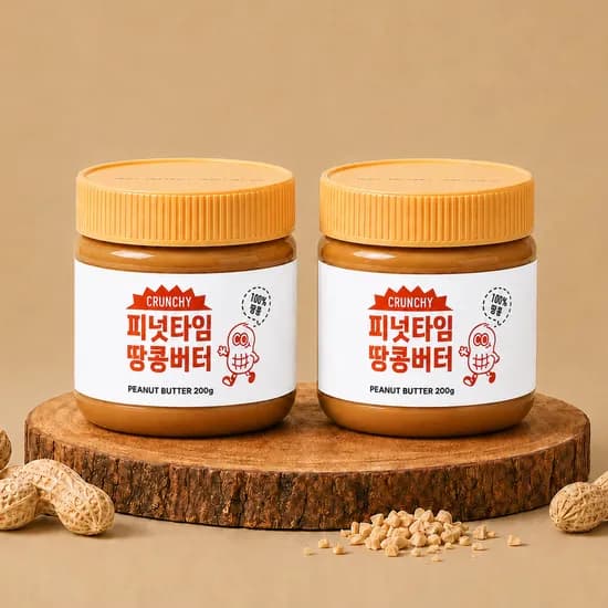 피넛타임 땅콩버터 오독오독 크런치 200g 2개