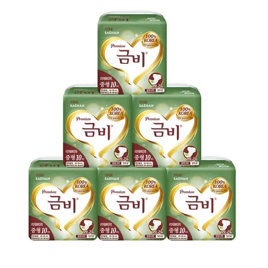 금비 성인용 겉기저귀 프리미엄 와이드매직 중형, SHA205, 10매x6팩, 60매, 1개