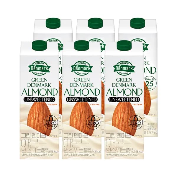 그린덴마크 아몬드 950ml 3개 + 언스위트 950ml 3개 6개