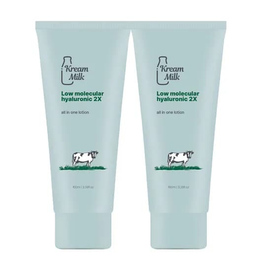 크림밀크 저분자 히알루론산 2X 올인원 로션 100ml 2개