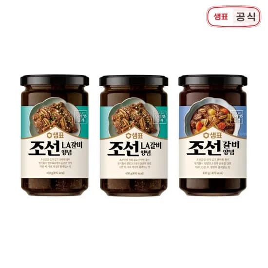 샘표 조선 양념, LA 갈비, 430g, 2개 + 갈비, 430g, 1개, 1세트