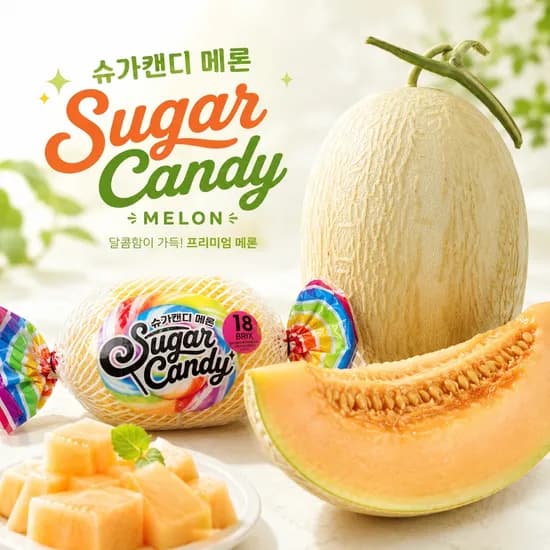 국내산 산지직송 슈가캔디 메론 1~1.2kg 1개