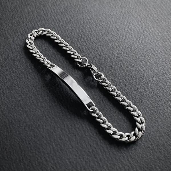남녀공용 써지컬스틸 얇은 체인 레이어드 팔찌 실버 M 19cm 1개