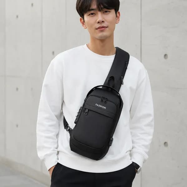 드림베이스 도난방지 슬링백 블랙