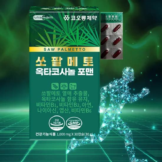 코오롱제약 쏘팔메토 옥타코사놀 포맨, 1000mg, 30캡슐, 5박스