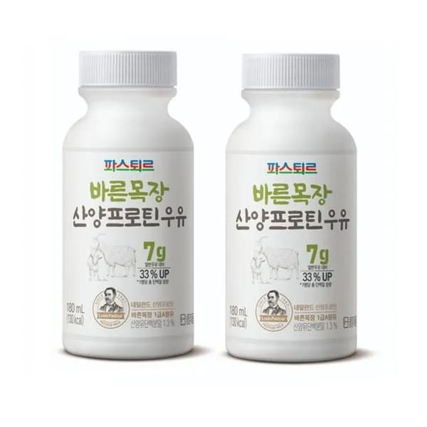 파스퇴르 바른목장 산양 프로틴우유 180ml 24개
