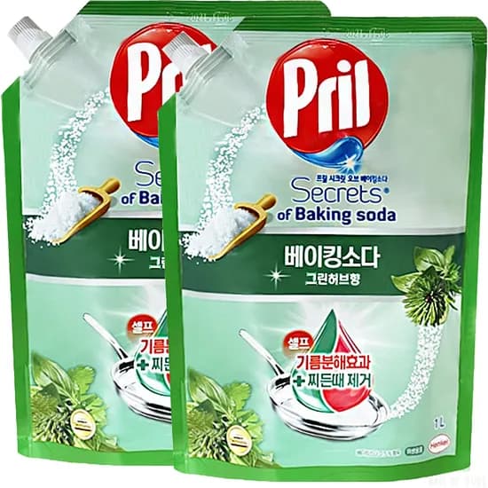 프릴 베이킹소다 그린허브향 주방세제 1000ml 3개
