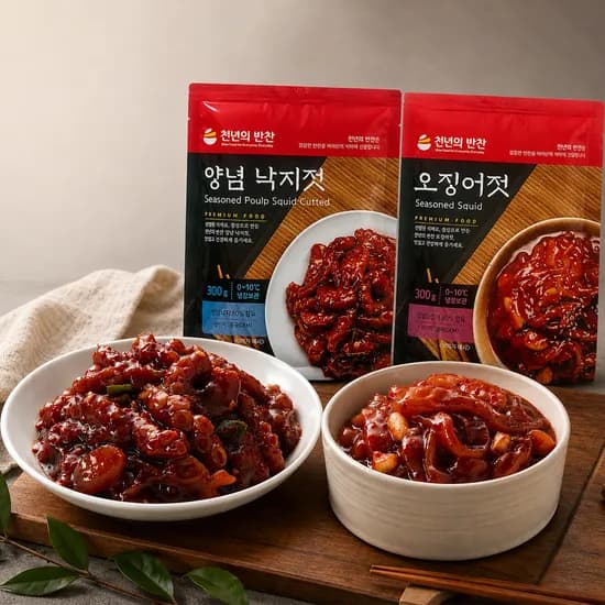 천년의 반찬 젓갈 2종 세트 오징어젓갈 300g 외 1종 총 600g 1세트