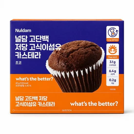 널담 고단백 저당 고식이섬유 카스테라 초코맛 40g 12개