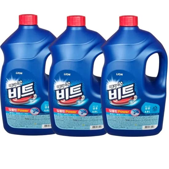 비트 딥클린 파워 액체 세탁세제, 일반 드럼겸용, 4L, 3개