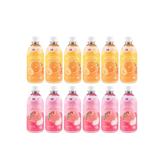 배스킨라빈스 레인보우 샤베트 워터, 500ml, 6개 + 피치요거트 워터, 500ml, 6개, 1세트