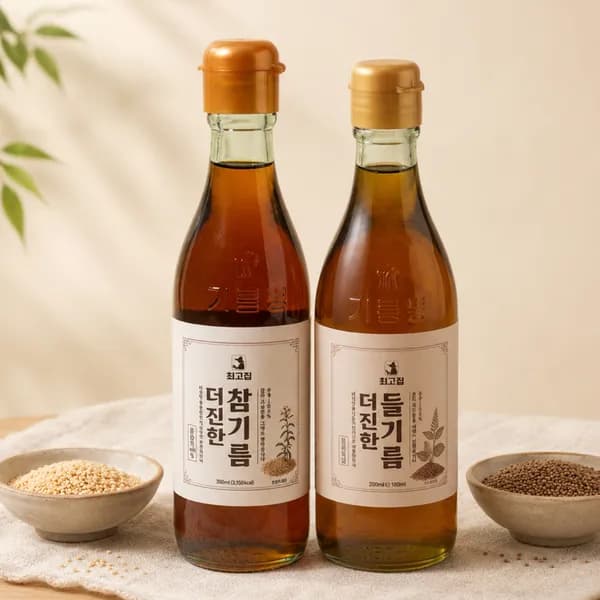 더 진한 참기름 들기름 세트 350ml 2병