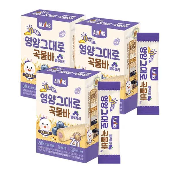 엘빈즈 11곡물 영양그대로 곡물바 블루베리 10개