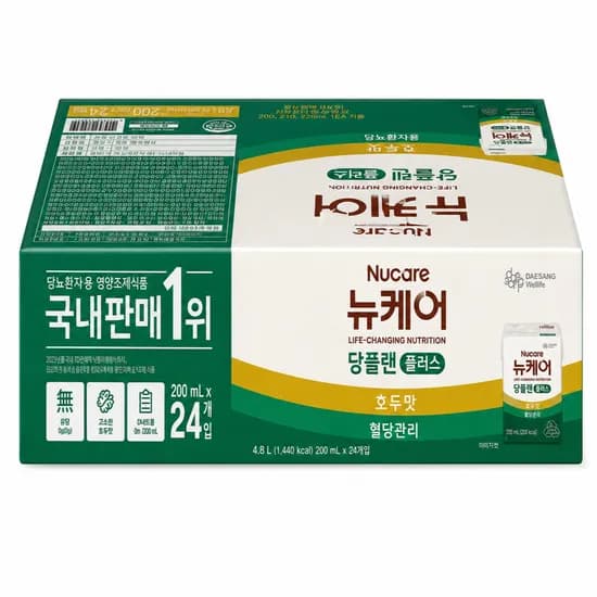 뉴케어 당플랜 플러스 호두맛 당뇨 영양식 200ml 24개