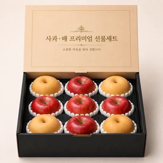 국내산 사과 배 과일선물세트 사과 5입 배 4입 1박스