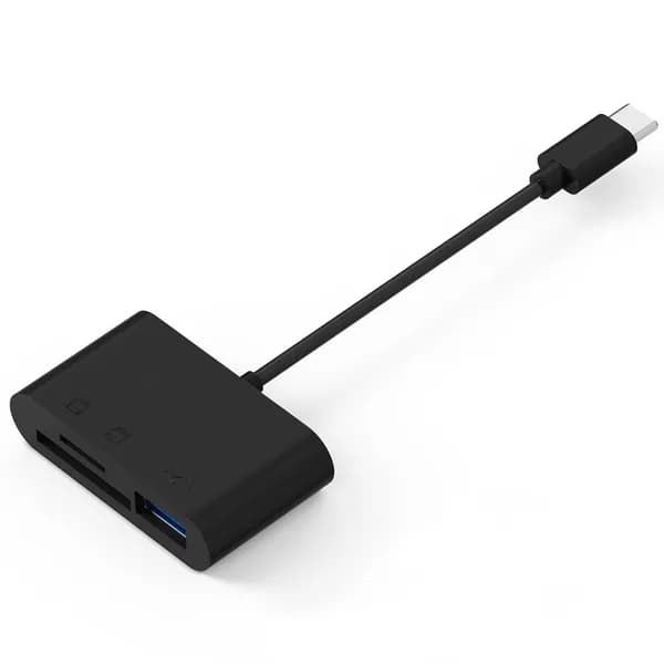 아이엠듀 3in1 SD카드 리더기 C타입 USB 케이블 블랙 1개