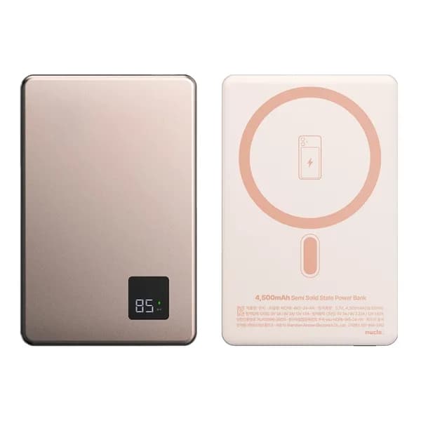 뉴클 8.9 울트라슬림 맥세이프 반고체 보조배터리 4500mAh 블러쉬 샌드 1개