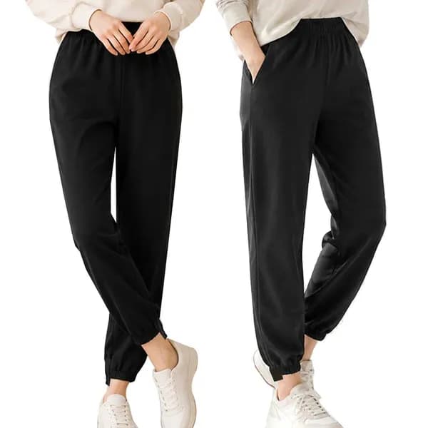 국산 여성 봄가을 운동복 작업복 나일론 스판 언발 조거 바지 블랙 XL(88~99) 1개 12,500원