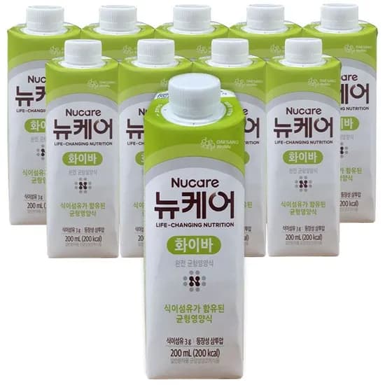 뉴케어 화이바 식이섬유 일반 시니어 환자 영양식 200ml 10팩