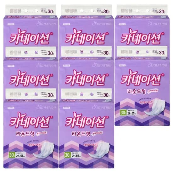 카네이션 속기저귀 라운드형 프리미엄 30매 8팩