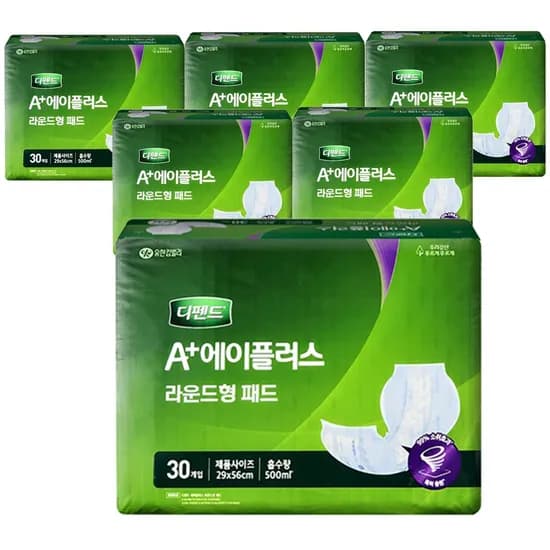 디펜드 A+에이플러스 라운드형 패드 성인용 속기저귀 30매 6팩 49,880원