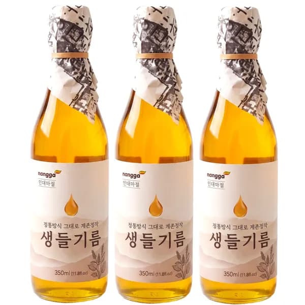생고집 저온압착 생들기름 350ml 3병