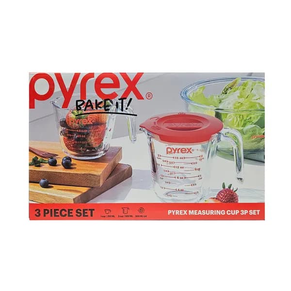 파이렉스 계량컵 3P 세트 레드 250ml+500ml+뚜껑 1세트 18,990원