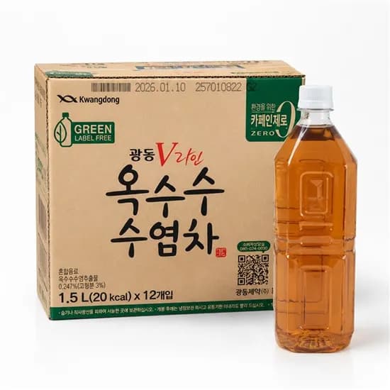 광동 V라인 옥수수수염차 무라벨 1.5L 12개 17,600원