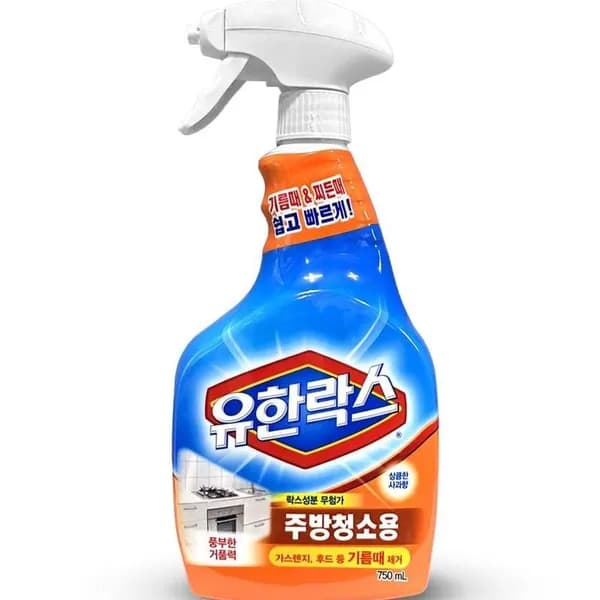 유한락스 주방청소용 기름때 세정제 스프레이 구연산 750ml 1개