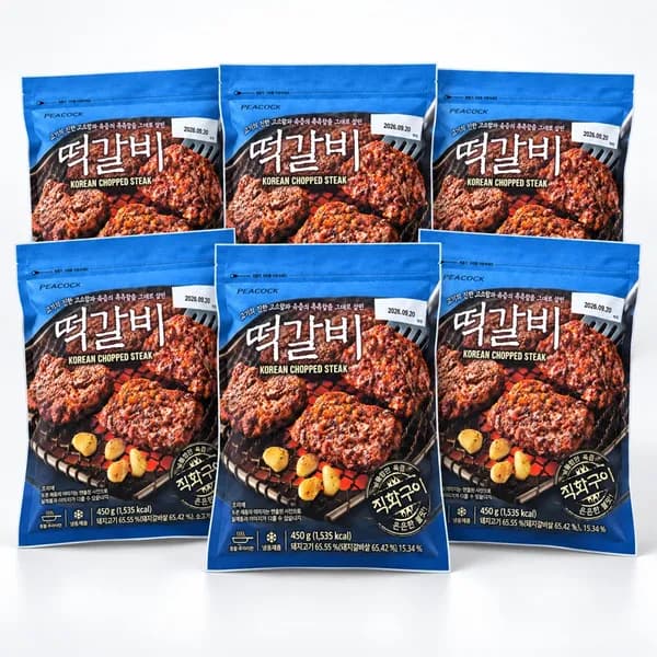 피코크 떡갈비 450g 6개 31,500원