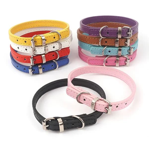 심플 벨트식 강아지목줄 PU 목둘레20-26cm 검정 1개 5,623원