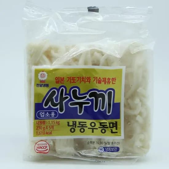 천일 냉동 사누끼우동 1.15kg 5입 1개 8,300원
