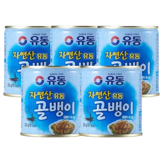 유동 자연산 골뱅이 통조림 230g 5개