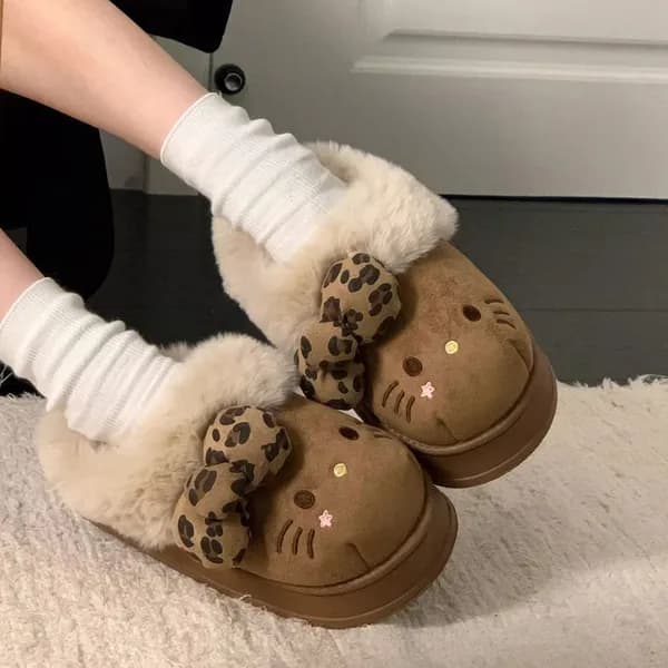 호피리본 털 슬리퍼 브라운 240mm 1개