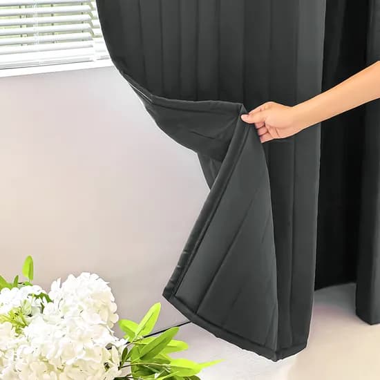 소하임 온기지킴 누빔 방한커튼 챠콜그레이 100x230cm 1개