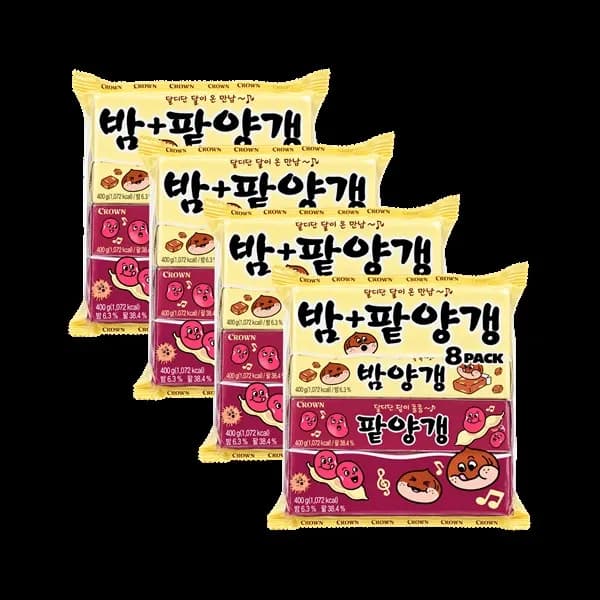 크라운제과 연양갱 밤+팥양갱 50g 8입 4팩